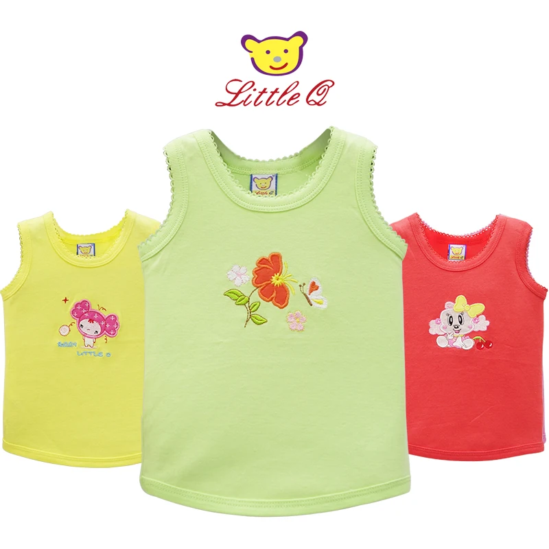 Новое поступление, летние футболки из хлопка для маленьких девочек, жилет для малышей, детская блузка, милая одежда, 3 шт./лот, модная рубашка