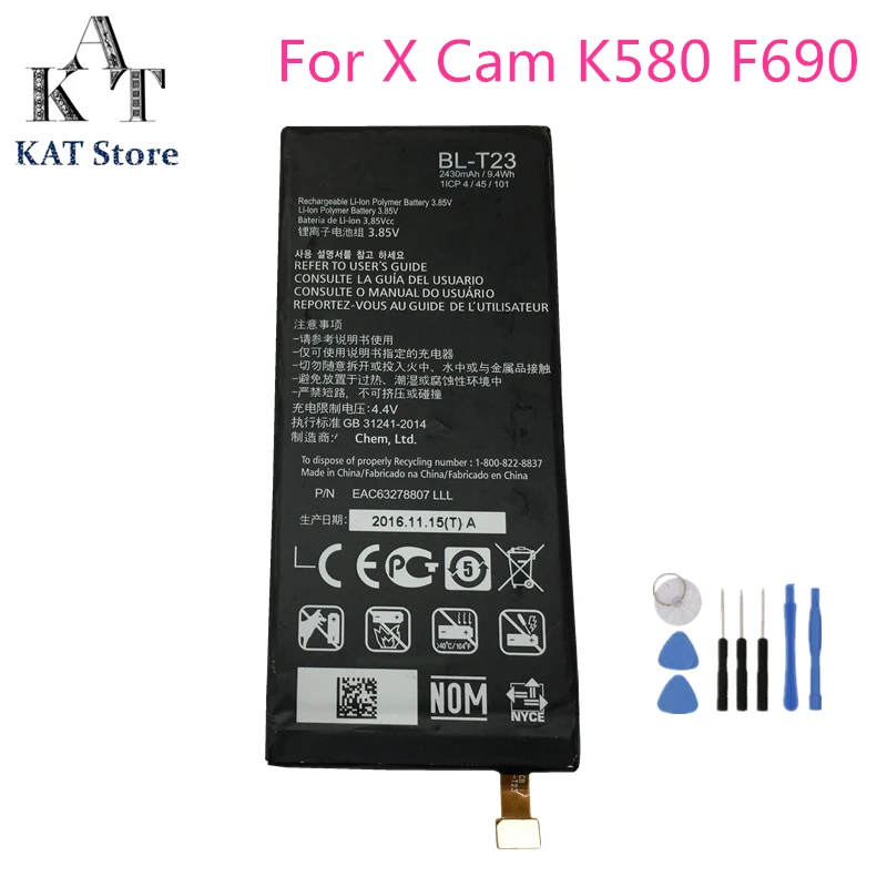 

BL-T23 Phone Battery For LG X Cam K580 K580Y F690 K580DS Battery Replacement High Quality AAA Gift Tools