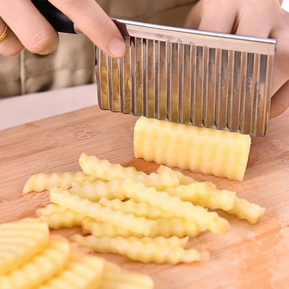 Для волнистой нарезки картофеля Обрезной нож резка-пилинг металлический слайсер домашний кухонный режущий инструмент кухонные принадлежности