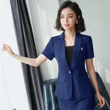 Летние модные повседневные блейзеры с коротким рукавом года, топы и юбка из двух предметов для женщин, деловая рабочая одежда, Дизайнерские комплекты