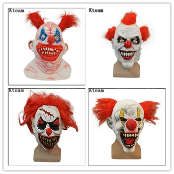 

Top Grade Halloween Scary Clown Mask Movie Full Head Horror Costume Joker Mask Clown Face Mask Full Head Jester Toy Theater Prop