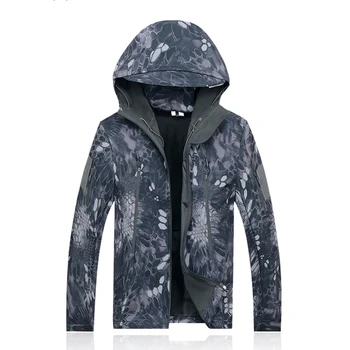 

TAD V4.0 Shark Skin Softshell Waterproof Tactical Windbreaker Jacket Kryptek Highlander Camo Hooded Jacket