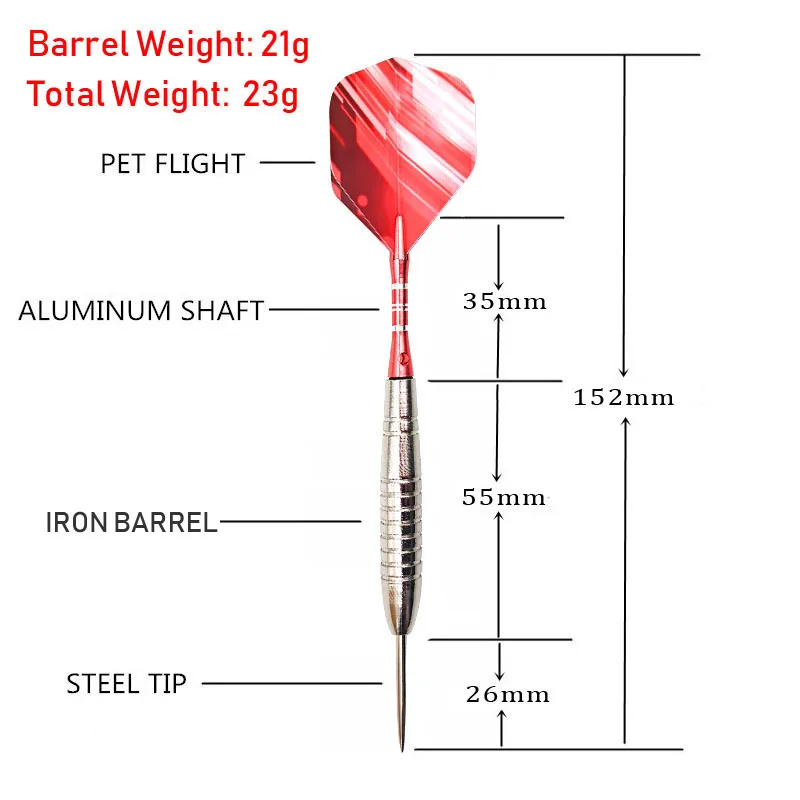 Лиса смайлик 3 шт. профессиональные дротики 23 г красный стальной наконечник дротики внутри Профессиональные игры дартс