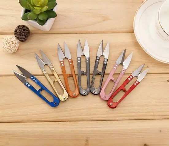 Multicolor Useful Trimming Scissors Nippers U Shape Clippers Sewing Embroidery Thrum Yarn stainless steel