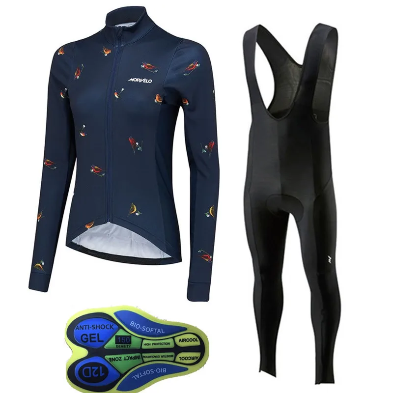 Mujer Ropa Ciclismo 2019 pro team Morvelo long sleeve cycling jersey woman's quick-dry MTB bike clothing Bicycle bib pants set
