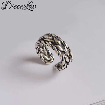 

DIEERLAN Exaggerated Personality Retro 925 Silver Hollow Vintage Rings for Women Gift Antique Rings Sterling Silver Jewelry