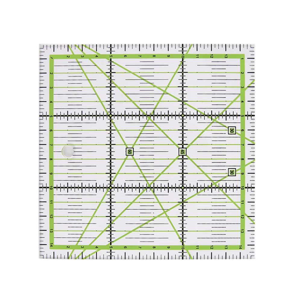 1 шт. акриловая Лоскутная линейка Высококачественный акриловый материал прозрачная шкала школьные принадлежности Искусство ремесло шитье 5,9" " x5.9" "* 0,2 см - Цвет: Белый