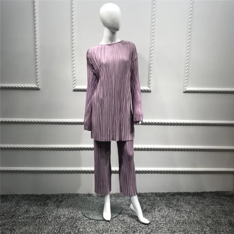 Женский комплект одежды в полоску Abaya фиолетовый/темно синий/черный Caftan большие