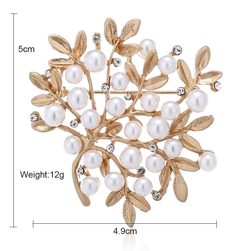 XIYANIKE Новая Винтажная Античная Серебряная Золотая брошь с искусственным жемчугом и деревом для женщин, брошь на булавке, элегантные ювелирные изделия JBSW19