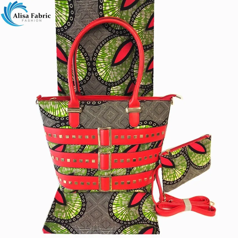 

African wax bag set,Popular woman's wax handbag matching 6 yards african wax prints fabric wax hollandais 100% cotton for sewing