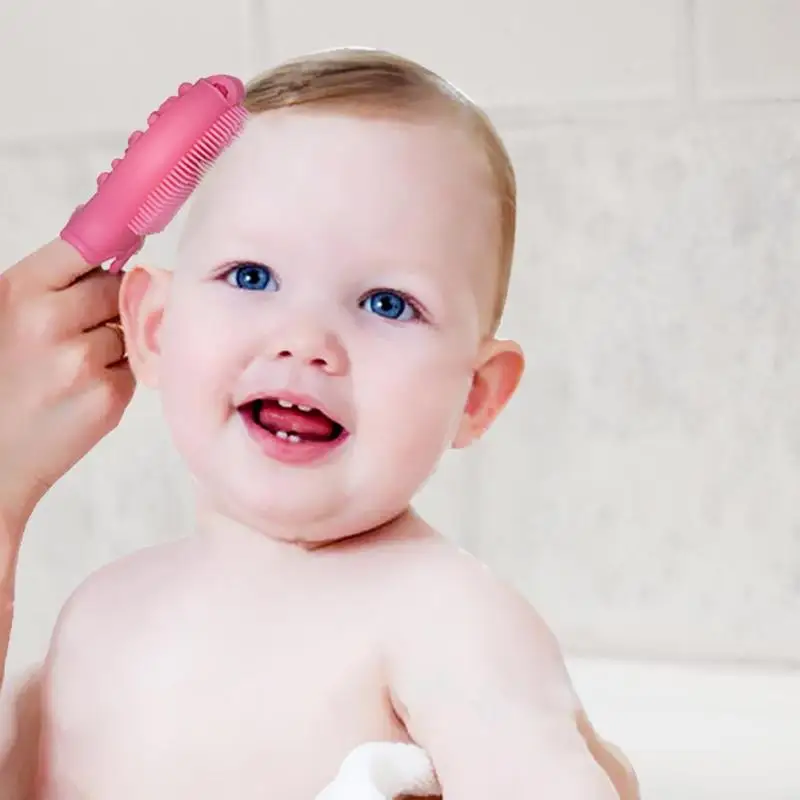 Детская ванна душ Шампунь Мягкая силиконовая кисть щетка для волос Массажная щетка для головы массажер для головы Детская ванна щетка для От 0 до 6 лет уход за ребенком