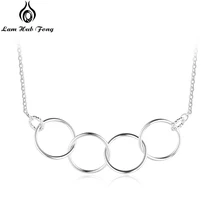 925 пробы серебряное круглое ожерелье с подвеской, женские круглые цепочки, ожерелье, хорошее ювелирное изделие, семейный подарок(Lam Hub Fong