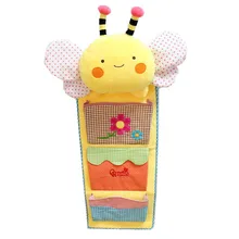 Милая пчела детская кроватка Органайзер сумка Детская пеленка сумка для пеленок кровать висячая сумка для хранения игрушка бутылочка для кормления Карманный мешок