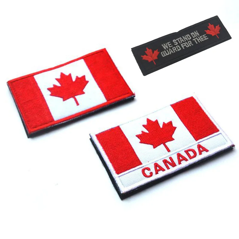 

Embroidered Patch Canada Flag Badge Chest Cloth Maple Leaf Military Hook And Loop Morale Tactical Jacket Backpack Decoration