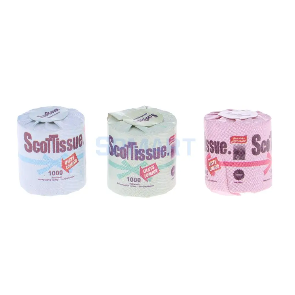MagiDeal 1/12 Scale Dolls House Miniature Toilet Papers Tissues for Bathroom Kitchen Decoration Accessories Pretend Play Toys