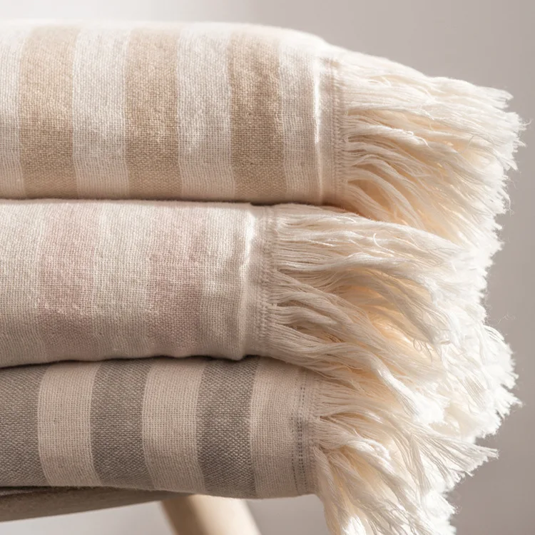 Органический хлопок марля махровая ткань полотенце одеяло пледы покрывала и покрывала с кисточкой 150x200 см