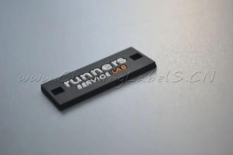 rubber label as customized logo, PVC material, debossed /engraved logo