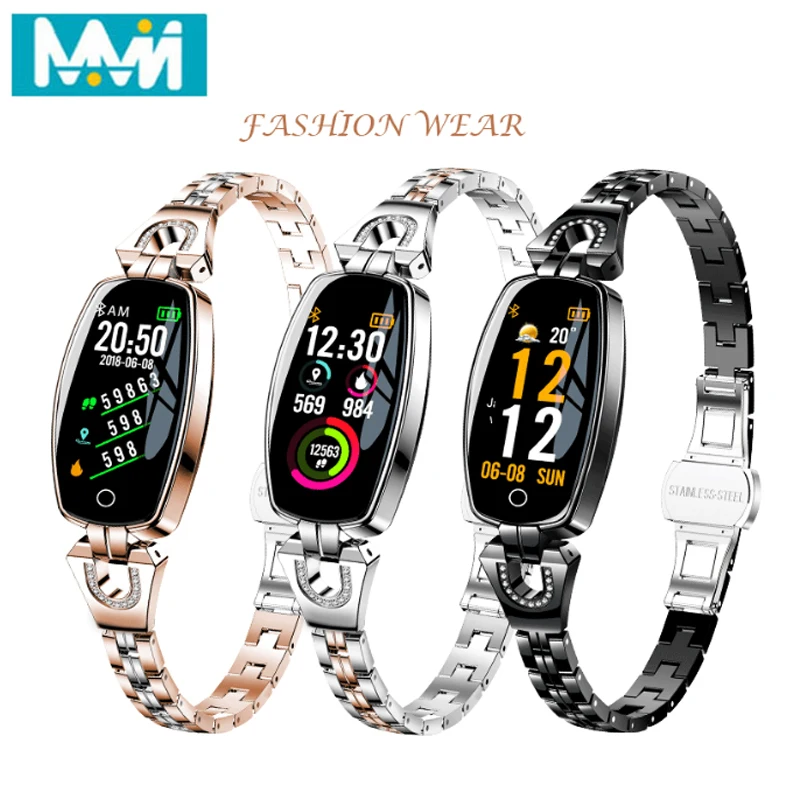 

Women Smart Bracelet H8 Fashion Heart Rate Monitor Blood Pressure Smart Band IP67 Waterproof Fitness Activity Tracker Wristband