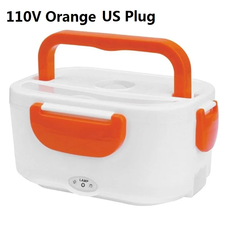 11 в/220 В/Автомобильная вилка, портативный Электрический нагревательный Ланч-бокс, контейнер для еды, подогреватель пищи, наборы посуды для домашнего автомобиля - Цвет: 110V Orange US