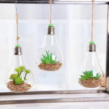 Форма лампы прозрачное подвесное стекло растение в горшках искусственное суккулентное растение имитирующее суккулентное мини для рабочего стола офиса гостиной дома