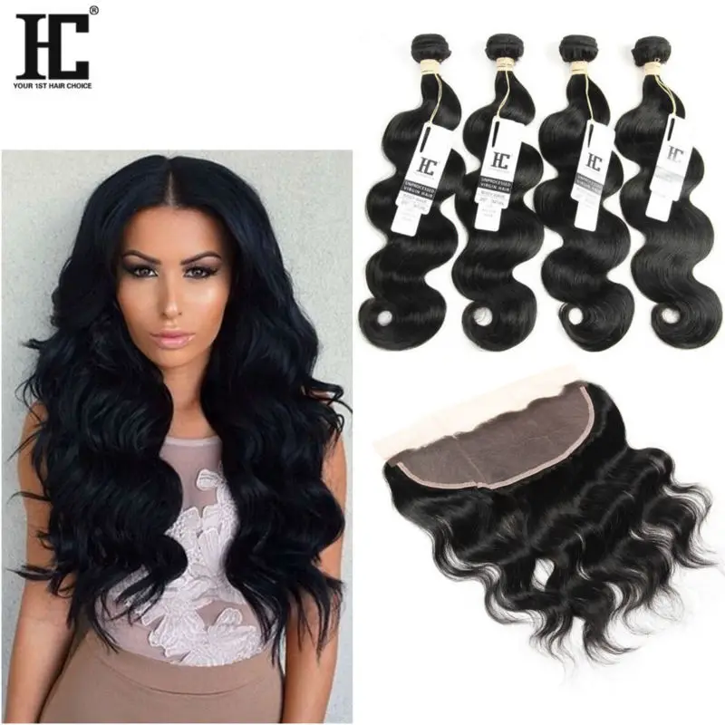 Ms Lula Hair With Closure And Bundles 4Bundle Brazilian Body Wave With Closure 13x4 Ear To Ear Lace Frontal Closure With Bundles