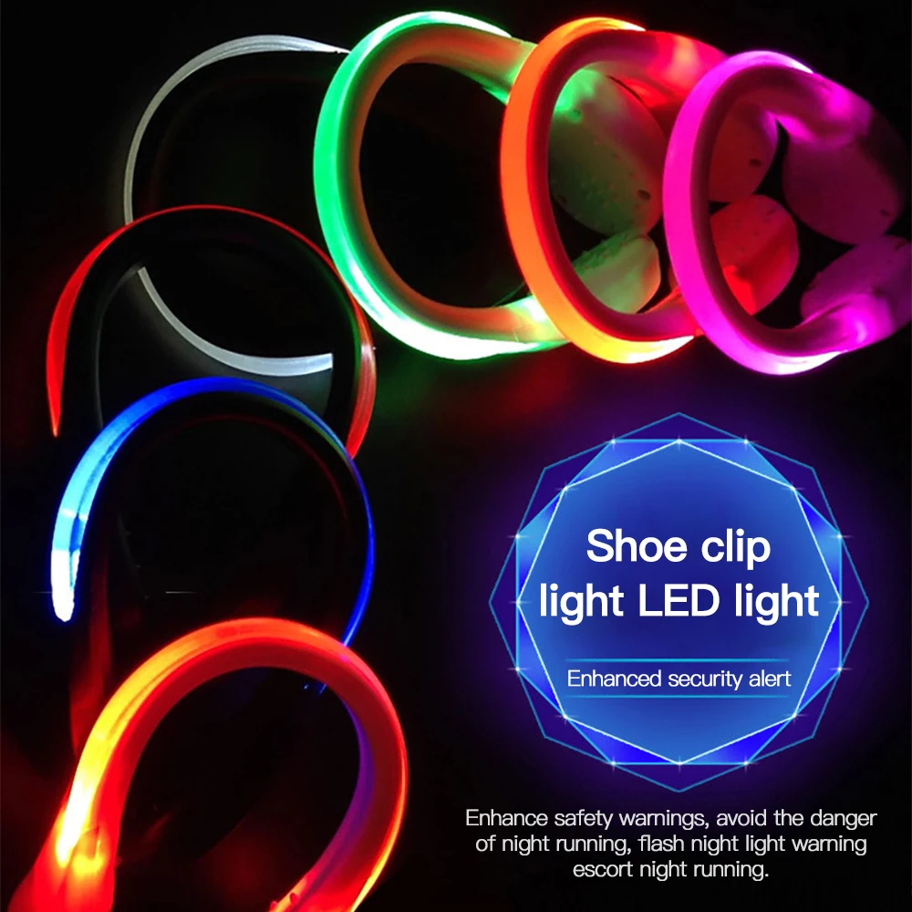 JXSFLYE Night Led shoe clip for useful Tool Outdoor Clip shoe safety flash Glowing lighting for running Cycling bike 1 pair lamp