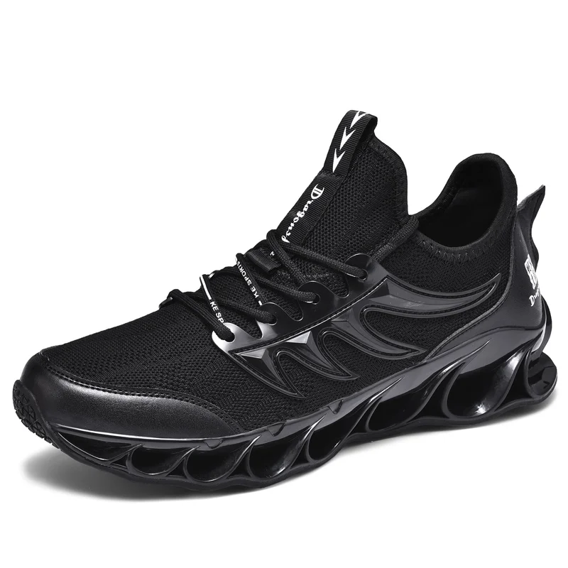Сетчатая Мужская беговая Обувь для бега, амортизация лезвия, мужские кроссовки для улицы, спортивная обувь, тренировочный спортивный беговой кроссовки, Zapatillas - Color: 8011Black