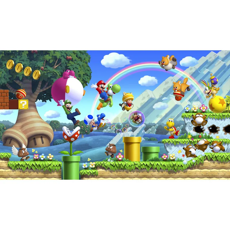 

MEHOFOTO Super Mary Photography Background Blue Sky Rabow Animals Game Level Customized Photographic Backdrops for Photo Studio