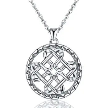 

EUDORA 925 Sterling Silver Celtics Knot Design Pendant Necklace Charm 18inch Silver Chian for Women Fashion Fine Jewelry CYD121