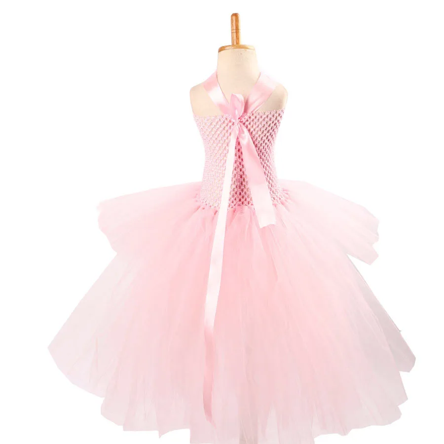 Gorgeous Light Pink Girls Tutu Dress for Photo Shoot Birthday Party Wedding Kids Dress up Costume Pink Fancy Ball Gown (10)