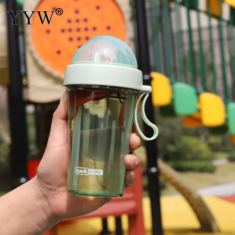 420ml Creative Couple Sippy Cups Sports Water Bottle With Straw Coffee Bottle For Of Water A Cup Of Double Drink Water Bottles