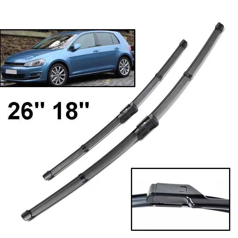 Front Windshield Wiper Blades Fit For VW Golf 7 MK7 2012 2018 Left Hand