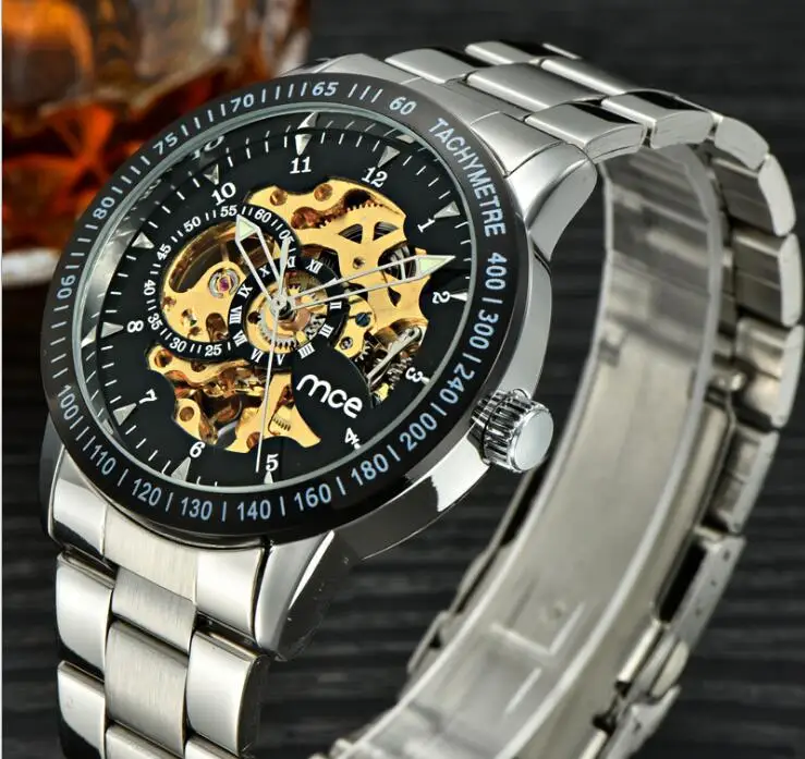 

Geometry Design Transparent Skeleton Dial Mens Watch Top Brand Luxury Automatic Fashion Mechanical Watch Clock relojes masculion