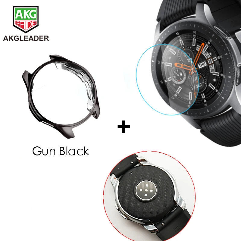 Для samsung Galaxy Watch 46 мм защитные чехлы термопресс стеклянная пленка с резиновый ремешок для часов для samsung чехол для часов браслет