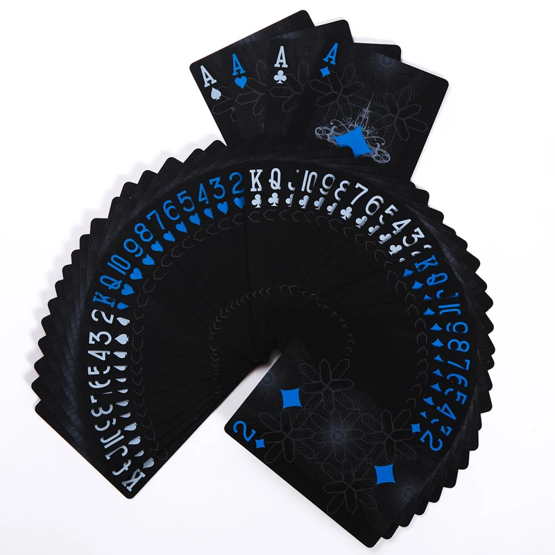 2019 Black plastic PVC poker cards durable waterproof playing cards magic cards High Quality TEXAS POKER cards