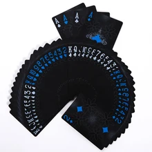 2019 Black plastic PVC poker cards durable waterproof playing cards magic cards High Quality TEXAS POKER cards