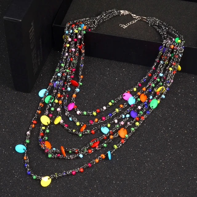 8 Color Bohemia Style Beads Rope Chain Necklace 4