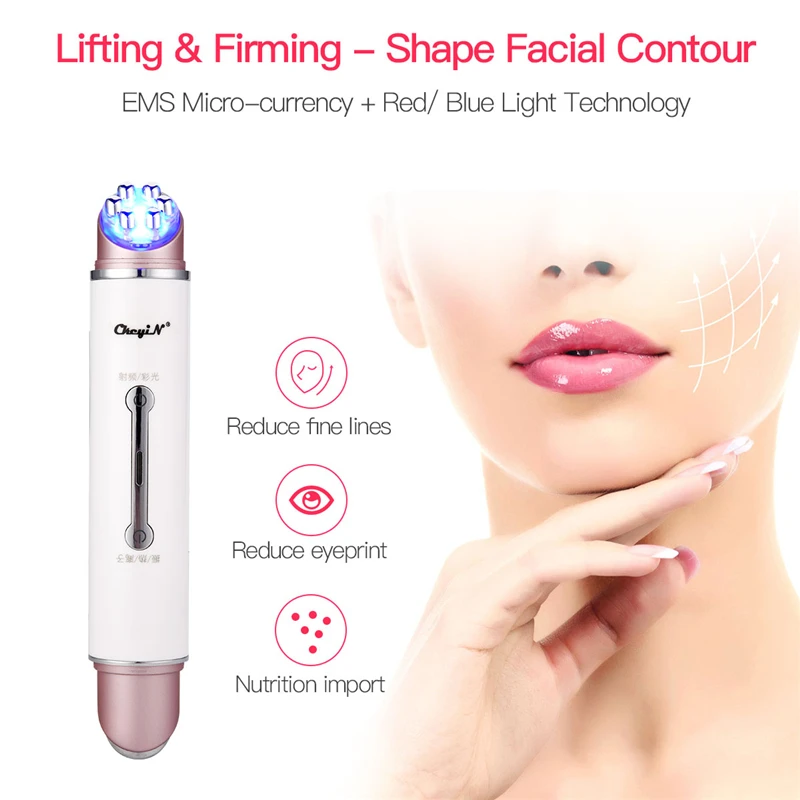 

EMS Anti Wrinkle Pen Facial Lifting Skin Tightening Rejuvenation Facial Massager RF Face Eye Massage Bar Anti Aging Beauty Tool