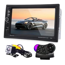Universal 7″ Car MP5 Player Bluetooth with GPS Navigation Touch Screen + Rear View Camera + Remote Control Car Radio DVD Player