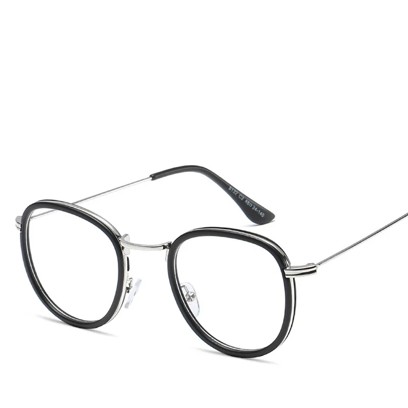 Iboode, новинка, металлическая оправа для очков, простые зеркальные Мужские и женские прозрачные линзы, очки для чтения, оптические очки Oculos Gafas De Sol - Цвет оправы: T2