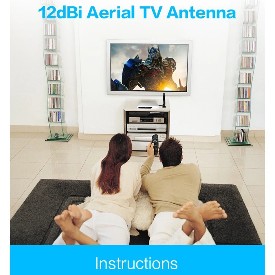 Портативный для DVB-T IEC интерфейс для цифрового ТВ Indoor Booster Aerial Freeview антенна легко установить 12dBi HD tv ATSC ISDB