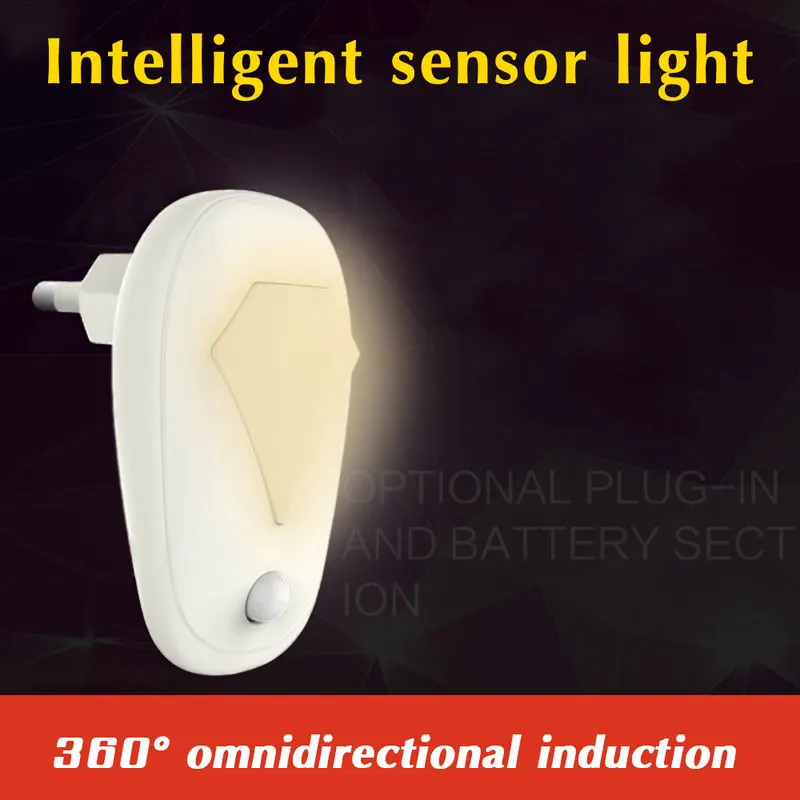 

1PCS Mini LED Night Light Auto Sensor Smart Baby Bedroom Lamp AC 110-240V 0.5W Lighting 4 Color EU Plug Night Lamp