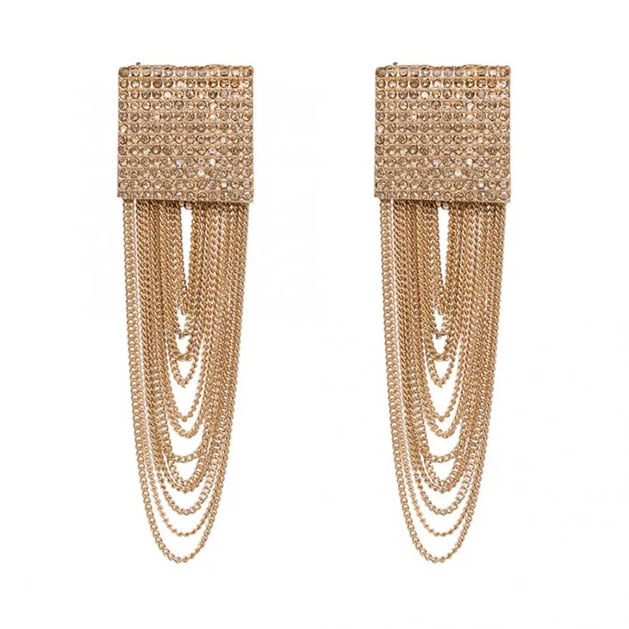 

Women Girls Alloy Pendant Earring Decoration Earrings with Tassel Rhinestone Tassel Earrings Earrings for Women