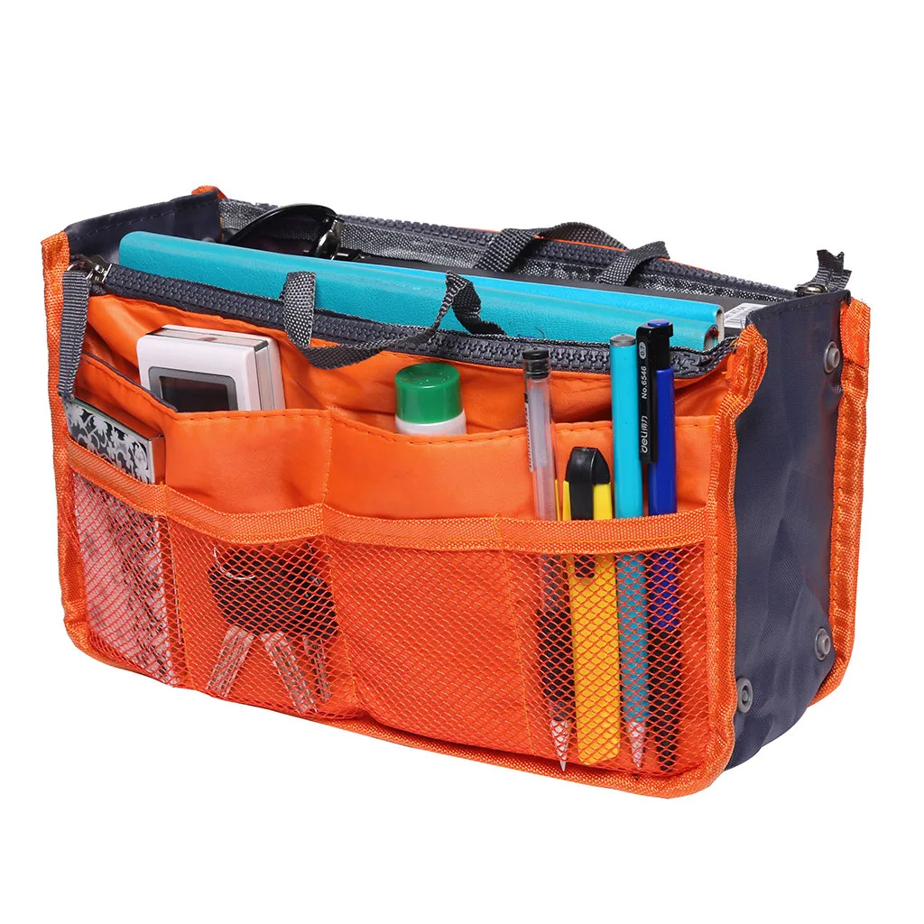

Home Office Storage organiser Portable Cosmetic Bag Multifunction Dual Zipper desk Finishing Bag Box Pen and Pencil Holder Bag