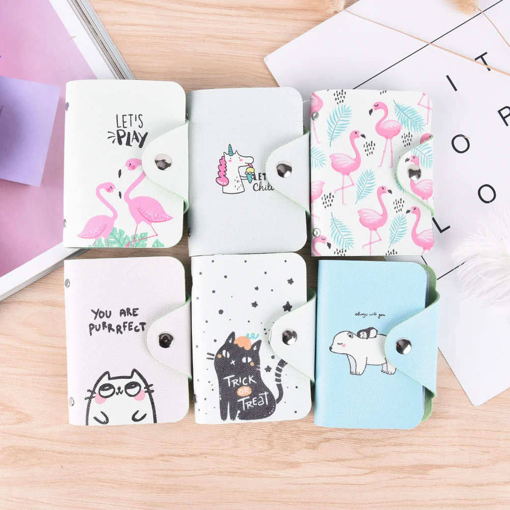 Fashion Business Card Holder Women Leather Credit Card Holder 20 Bits Card Case Business ID Card Organizer Portable Men Women