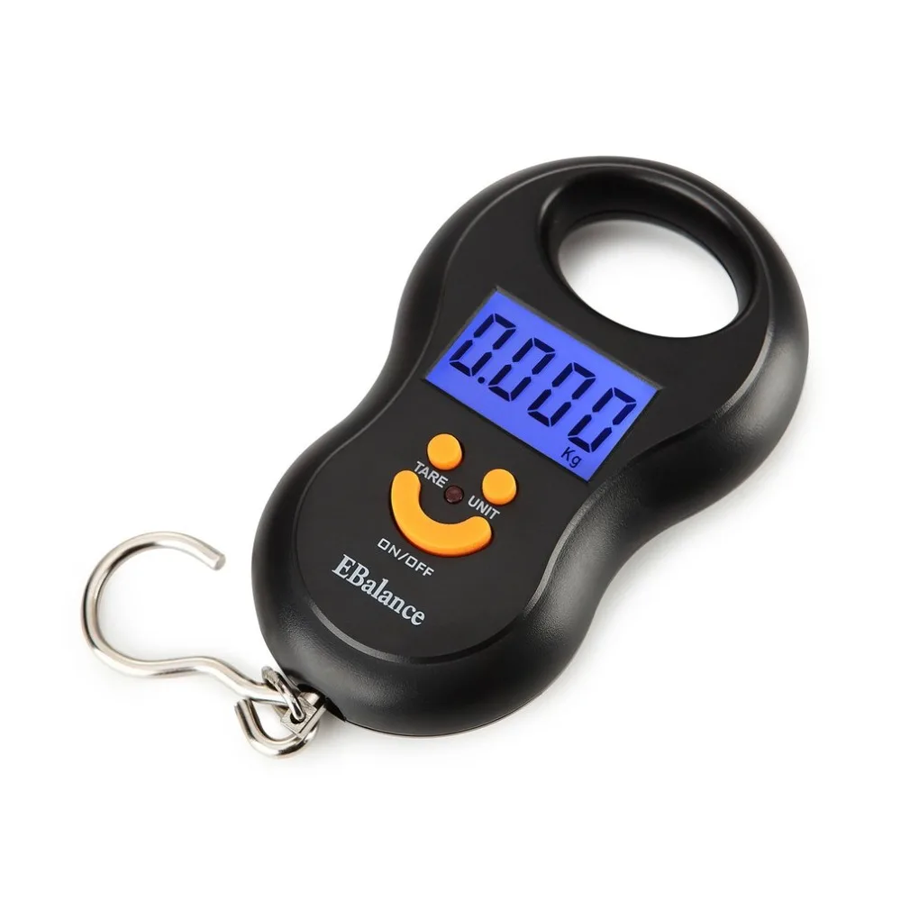 Portable Mini Digital Hand Held 50Kg*10g Fish Hook Hanging Scale