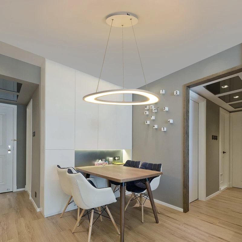 

New White/Black Modern LED Pendant Lights for Dining room Kitchen home deco hanging lights lamparas de techo colgante moderna