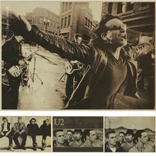 להקת רוק U2 פוסטר קראפט נייר vintage פוסטר בר קפה סלון קיר דקורטיבי וקיר מדבקות(China)