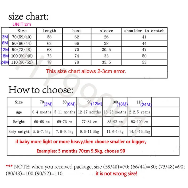 Kigurumi Size Chart