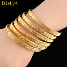 Ethlyn 6Piece/Lot Gold Color Cooper Openable Bracelets For Women Round Bangle Fashion Jewelry Bracelets & Bangles B038